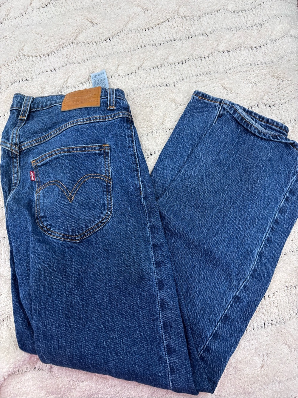 Levi's Women's Straight Jeans in Dark Blue Denim